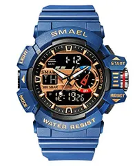 ブルー Panegy デジタル腕時計 子供腕時計 ウォッチ キッズ ボーイズスポーツウォッチ アウトドア多機能防水 アラート 日付曜日表示 デュアルタイム LED アナログ表示 ブルー