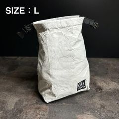 スタッフサック　スタッフバッグ　ロールトップ　タイベック　軽量　登山　UL　ホワイト　Lサイズ