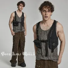 WY-1517MJM-BK アシンメトリーミリタリーライトゲーム ベスト ファッション ゴシック ゴスロリ パンク ロック スチームパンク ビジュアル系 ヴィジュアル系 V系 モード系 地雷系 サブカル コスプレ ライブ ステージ 舞台 仮装 ハロウィン 衣装