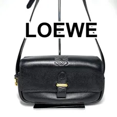 ロエベ　LOEWE　レザー　ショルダーバッグ　アナグラム　ブラック