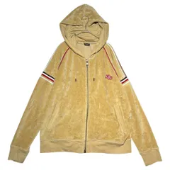 D&G(ディー&ジー ドルガバ ドルチェ&ガッバーナ) Sleeve line velor zip-up hoodie 袖ライン ベロア ジップアップ フーディ パーカー L ベージュのサムネイル