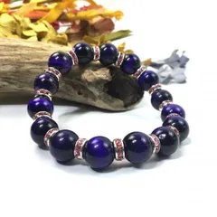 パワーストーン　ブレスレット　パープルタイガーアイ　12mm （ピンク）メンズ・レディース　男性・女性　数珠ブレス　開運 [k]