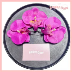 紫 胡蝶蘭髪飾り 成人式 結婚式 和装前撮り 白無垢 ブリザードフラワー