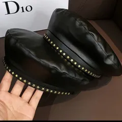 キャスケット 星ハンチング ベレー帽  合皮 秋冬 小顔UVカット おしゃれ