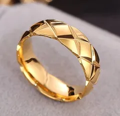 キルト リング ゴールド 9号～22号 サージカル ステンレス 指輪