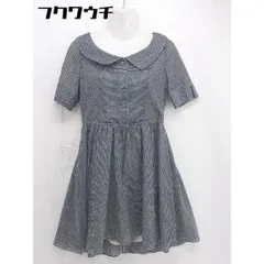 ◇ ALBA ROSA アルバローザ チェック 半袖 膝丈 ワンピース サイズ1 ブラック系 レディース  【中古】 【1106080010218】