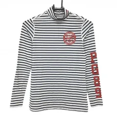 ★特価★【美品】パーリーゲイツ 長袖ハイネックシャツ 白×ネイビー ボーダー  レディース 1(M) ゴルフウェア PEARLY GATES