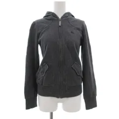 バーバリーブルーレーベル BURBERRY BLUE LABEL ジップアップパーカー ジャケット ポケット ロゴ刺繍 38 グレー /JS