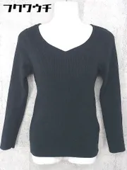 ◇ nano universe ナノユニバース 長袖 ニット セーター サイズF ブラック レディース  【1002802198489】