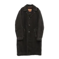 DIESEL (ディーゼル) D-Roku-Long Car Coat インナーボーダー デニム ロングコート ブラック A03515