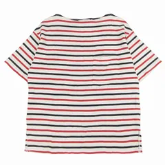 17SS ジャーナルスタンダード JOURNAL STANDARD ボーダー Tシャツ 半袖 ボートネック コットン ジャージー生地 ポケT プルオーバー カットソー S 白 ホワイト 赤 紺 ネイビー メンズ