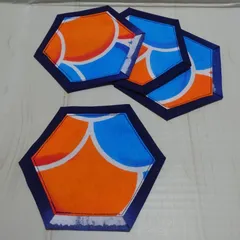 コースターNo.2　オレンジ・水色×紺