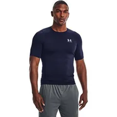 アンダーアーマー(UNDER ARMOUR) コンプレッションウェア ヒートギアアーマー 半袖 クルーネック メンズ 1361518 ミッドナイトネイビー/ホワイト Lサイズ