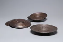 唐物古錫茶托5客桂林全利合盛