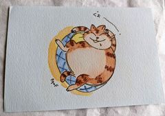 ネコ猫ハンドメイド♡ごんみるてんくりの「おやじミルちゃん」ポストカード２枚セット