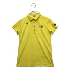 中古 レディース アンパスィ and per se 半袖ポロシャツ S 黄色 イエロー モロッカン柄
