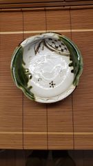 小さめ 美濃焼 織部 菓子鉢 手付き 茶道具 骨董 古玩 - メルカリ