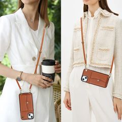 【新着商品】横置-ブラウン 磁気機能クロスボディケース 携帯のケース可愛 財布型walletカバー ケースカード収納【RFID機能】財布ケースCASE【肩掛け&手掛け】iPhone16 アイホン16 ケース ケース ケース ケース iPhone16手帳型 ショ