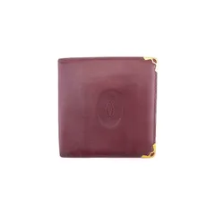 【最大30％OFF★ウィンターセール】カルティエ CARTIER 二つ折り財布 マストライン ボルドー ゴールド レディース 中古