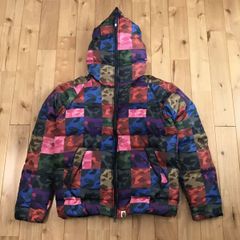 BAPE Crazy color camo ダウンジャケット Lサイズ a bathing ape full zip hoodie down jacket pink camo エイプ ベイプ パーカー
