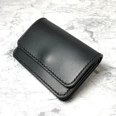 【総手縫い】本革 コンパクト財布 イタリアンレザー パスケース付 黒 ロ・スティバーレ 定期入れ カードケース メンズ レディース 兼用 小さい財布