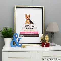 アートパネル アートポスター ブランド シャネル CHANEL モダン 玄関 トイレ キャンバス アート モノクロ アート 高級 アート ヨーキーブックスタック M a2 フレーム付き ブランド かわいい 開運 運気が上がる絵