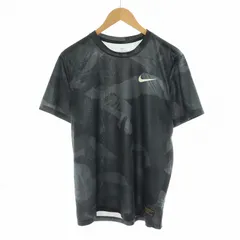 ナイキ NIKE 半袖機能Tシャツ DFLGDカモS/S ロゴプリント 迷彩 カモフラ DRI FIT L 黒 ブラック /NQ