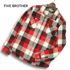 FIVE BROTHER ファイブブラザー 秋冬★ 長袖 チェック ネル シャツ Sz.S メンズ
