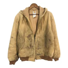 90年代 USA製 Carhartt カーハート アクティブジャケット ダック ワークジャケット ライトブラウン (メンズ L) 中古 古着 S7704