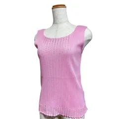 【タグ付き/未使用品】ABOBA アボバ ノースリーブニット ピンク 韓国製 サマーニット M-L
