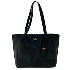 Michael Kors マイケルコース MKシグネチャー レザー トートバッグ ブラック系【中古】