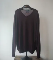 ■ 90s vintage ■ Polo by RALPH LAUREN ポロ バイ ラルフローレン ■ Ｖネック プルオーバーニット ■ 100%メリノウール ■ NNN1394