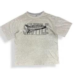 80s ★Vintage ★USA製 ★シングルステッチ ★80年代 ★ビンテージ ★アメリカ製 ★スペースシャトル　★宇宙　★NASA ★グレー ★プリントTシャツ ★水色 ★シングル ★飛行機 ★SHUTTLE ★ケネディ宇宙センター ★Florida