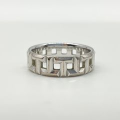 ●TIFFANY&Co. ティファニー ティファニー T トゥルー ワイド リング 指輪 11.5号 ホワイトゴールド K18WG Au750 5.0g 62509244【中古】Aランク　5_289