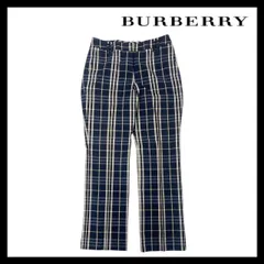 【BURBERRY】FQA45-061 サイズ 36 パンツ 綿 ナイロン ポリウレタン ノバチェック ネイビーブラック/黒  グレー ストレッチ ズボン ボトムス バーバリー LONDON/ロンドン (M-109)