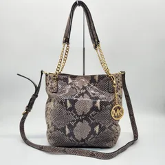 マイケルコース パイソン柄 ヘビ柄 トート 2way チェーン ゴールド