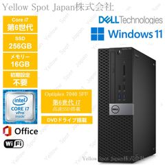 【中古PC】DELL OPTIPLEX 7040 SFF デスクトップ パソコン Core i7 第6世代 16GB SSD256G 動作確認済 Win11 Pro  搭載 【整備済み品】
