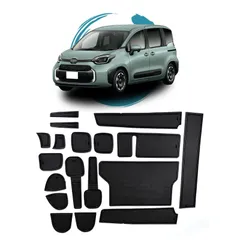 ruiya 改良済み トヨタ シエンタ 2022 シエンタ10系 専用 ラバーマット ドアポケット マット インテリアラバーマット 滑り止めシート アクセサリー ポケットマット 引っ掻きキズ防止 ノイズ軽減 18枚 カスタムパーツ （黒）