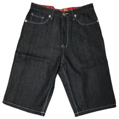 クラウン ホールダー バックポケット刺繍 デニム ハーフパンツ