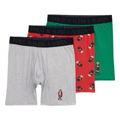 ポロラルフローレン：HOLIDAY GIFT SET ボクサーブリーフ 3PK (イングリッシュグリーン/RL2000レッド/アンドオーバーヘザー)