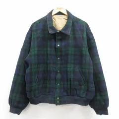 XL/古着 ラルフローレン ブランド ウール ジャケット メンズ 90s リバーシブル 緑 グリーン タータン チェック ブラックウォッチ spe 25oct