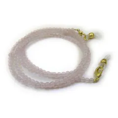 天然石 ローズクォーツ 3mm玉 丸玉 メガネチェーン 置き忘れ防止 めがねホルダー メガネストラップ 眼鏡コード マスクチェーン マスクストラップ メガネストラップ ネックレス 眼鏡チェーン グラスコード