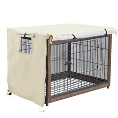 【在庫処分】BingoPaw ペットサークルカバー 犬用【ケージカバー 】120 防音 夏 通気 防寒 水洗い可能 防水 落ち着ける空間作り ファスナー付き 取り付け簡単 124*79*84cm