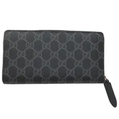 【中古】GUCCI グッチ ジップアラウンドウォレット ブラック 型:821207 GGエンブレム メンズ レディース ユニセックス 誕生日 記念日 プレゼント A2501239【無料ギフトラッピング承ります】