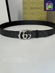 【今日WTO】Gucci グッチ ダブル G レトロ回転バックル ベルト-1-NEC91