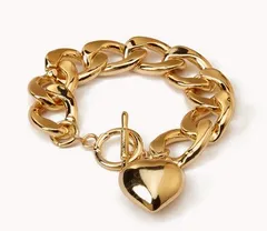 ハートモチーフ ゴールドチェーン ファッション ブレスット