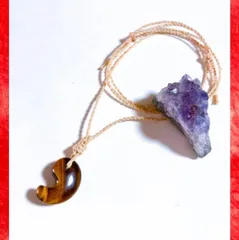 金運アップ 勾玉ネックレス｜イエロータイガーアイ30mm×精麻紐｜天然石 パワーストーン お守り