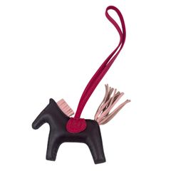 美品 HERMES エルメス Rodeo Charm PM ロデオチャームPM ローズサクラ/ルージュセリエ/フランボワーズ Agneau Milo アニョーミロ Stamp-Y Y刻 バッグチャーム ストラップ キーホルダー