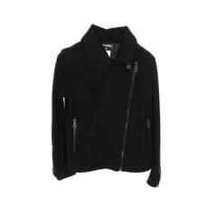 美品✨シャネル レザーブルゾン ラムスキン 38サイズ ブラック フランス製 レザージャケット ブルゾン オーバーサイズ MA-1 革ジャン