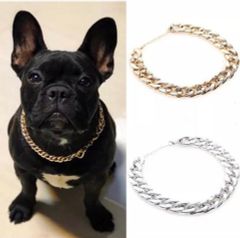 犬用ネックレス ゴールド、ローズゴールド 首周り37cm